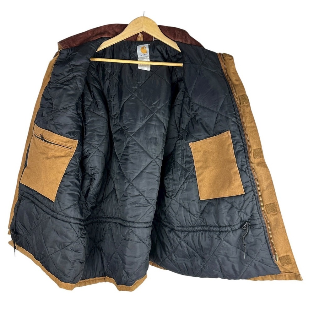 *Flawed Carhartt Arctic Duck Coat 2XL Quilt Lined Corduroy Collar USA C003 BRN - Picture 4 of 16